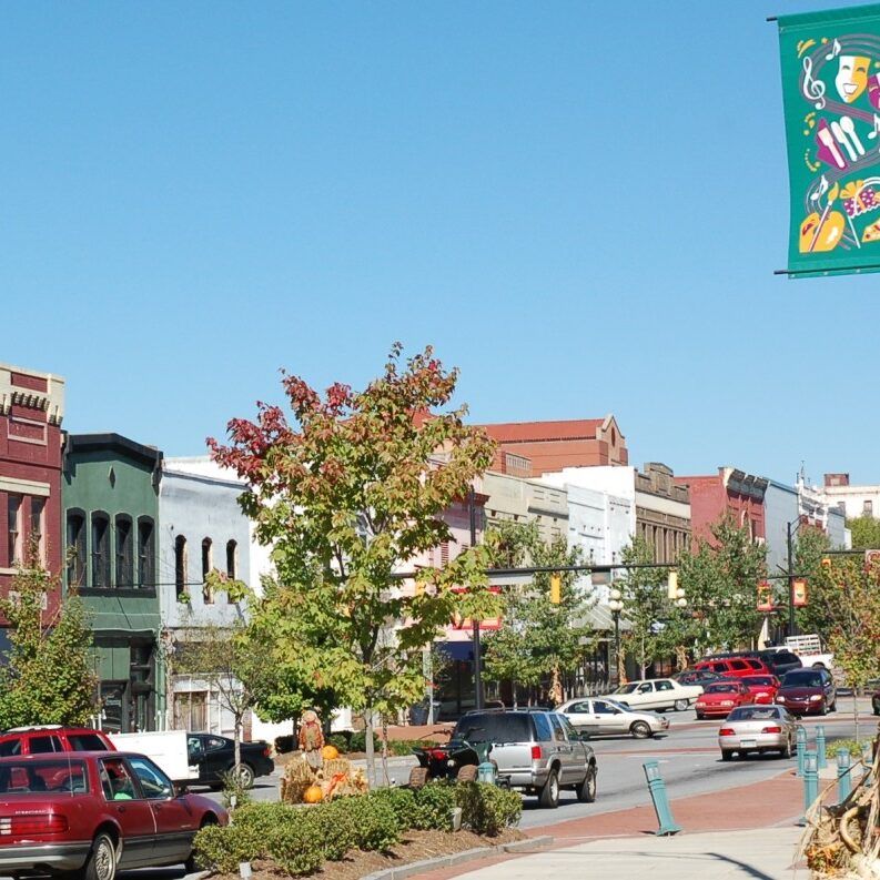Downtown Anderson South Carolina in the historic district off Main St. between Tribble and Market Sts. Downtown Anderson South Carolina in the historic district off Main St. between Tribble and Market Sts.